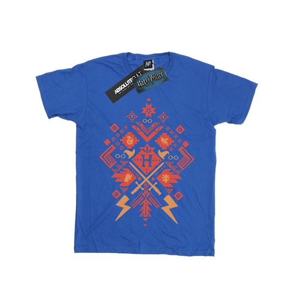 Harry Potter Pojkar Jul Fair Isle T-shirt 7-8 År Royal B Royal Blue 7-8 Years