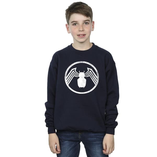 Marvel Pojkar Venom Logotyp Emblem Tröja 7-8 År Marinblå Navy Blue 7-8 Years