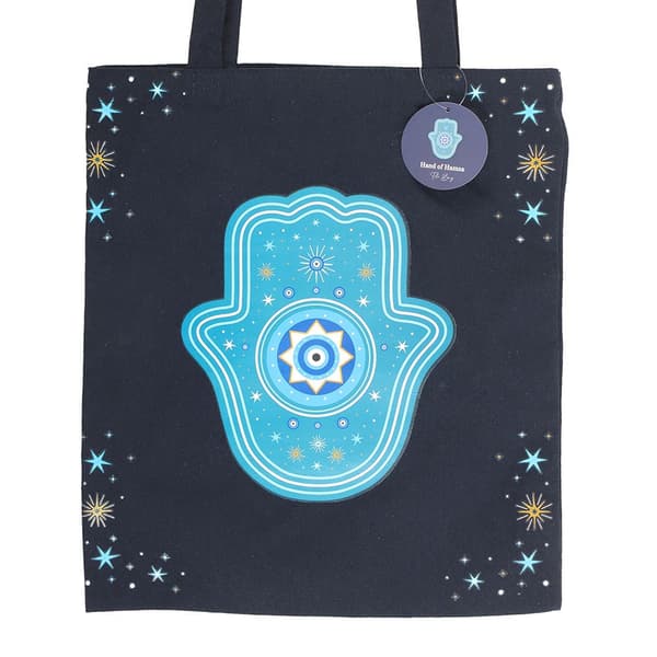 Something Different Hand of Hamsa Polycotton Tygväska One Size Black/Blue/Light Blue One Size