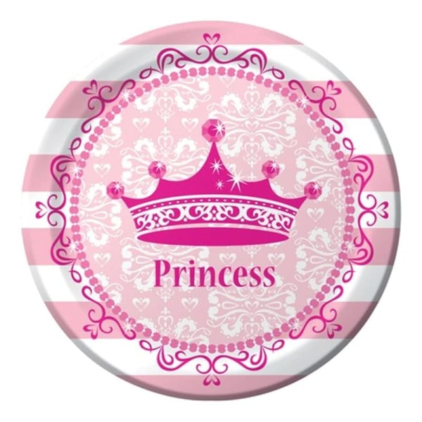 Creative Party Princess Royalty Desserttallrik (paket med 8) En S Pink/White One Size