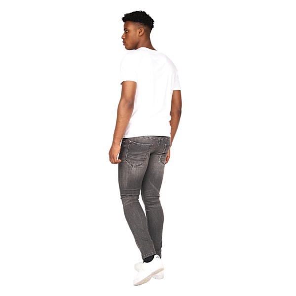 Crosshatch herr Barbeck Slim Jeans 38R tvättad grå Washed Grey 38R