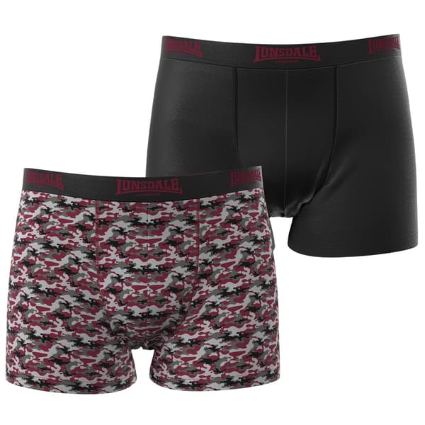 Lonsdale Boxertrosor för män (2-pack) S Rost/Svart Rust/Black S