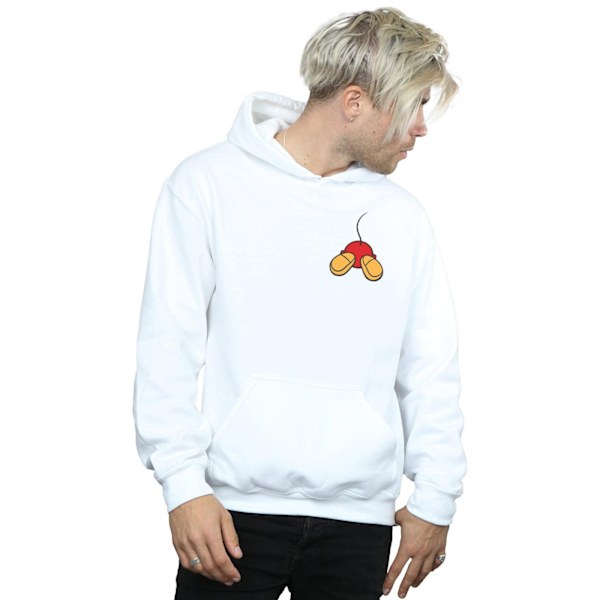 Disney Herr Mickey Mouse Baksida Brösttryck Hoodie XXL Vit White XXL