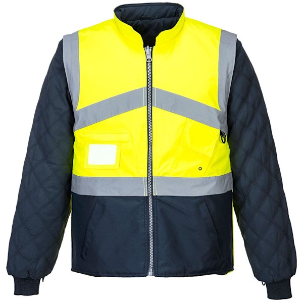 Portwest Herr 2 i 1 Varseljacka 4XL Gul/Marinblå Yellow/Navy 4XL