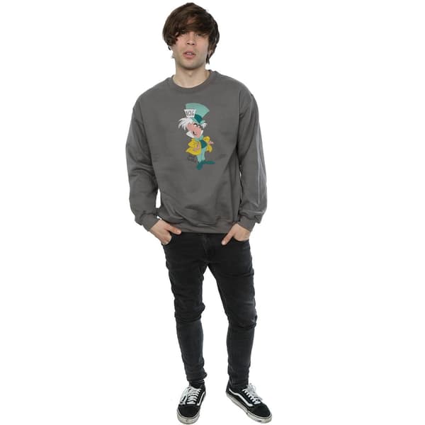 Disney Herr Klassisk Mad Hatter Sweatshirt L Charcoal Charcoal L