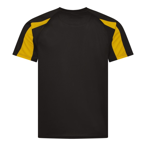 Just Cool Mens Contrast Cool Sports Vanlig T-shirt M Jet Black/ Jet Black/ Gold M