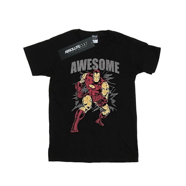 Marvel Womens/Ladies Awesome Iron Man Bomull Boyfriend T-Shirt Black M