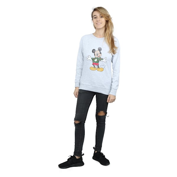 Disney Dam/Kvinnor Musse Pigg Jultröja Sweatshirt L Heather Grey L