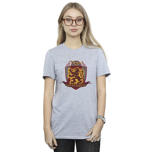 Harry Potter Dam/Kvinnor Gryffindor Bröstmärke Bomull Pojkvän Sports Grey M