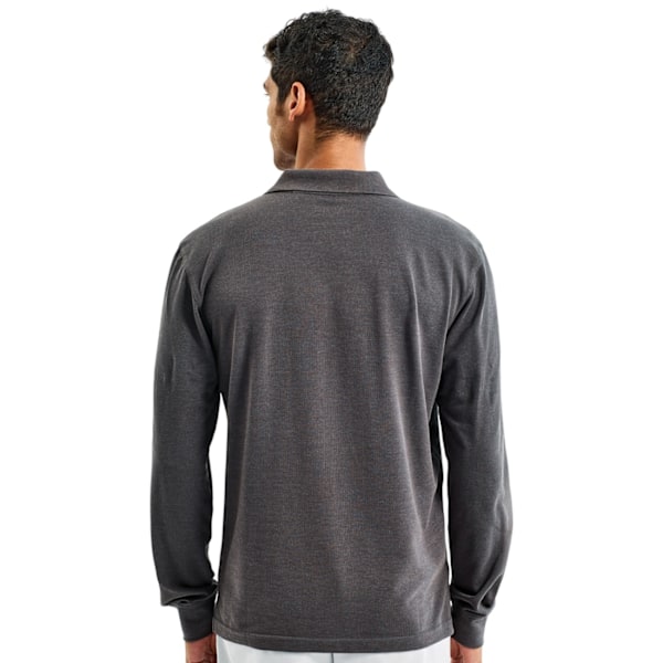 Asquith & Fox Klassisk Passform Långärmad Pikétröja Herr S Charco Charcoal S
