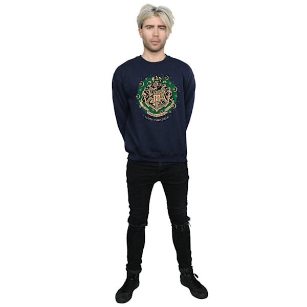 Harry Potter Julkrans Sweatshirt för Herr M Marinblå Navy Blue M