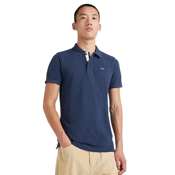Tommy Jeans Herr Kragad Slim Pikétröja S Marinblå Navy S