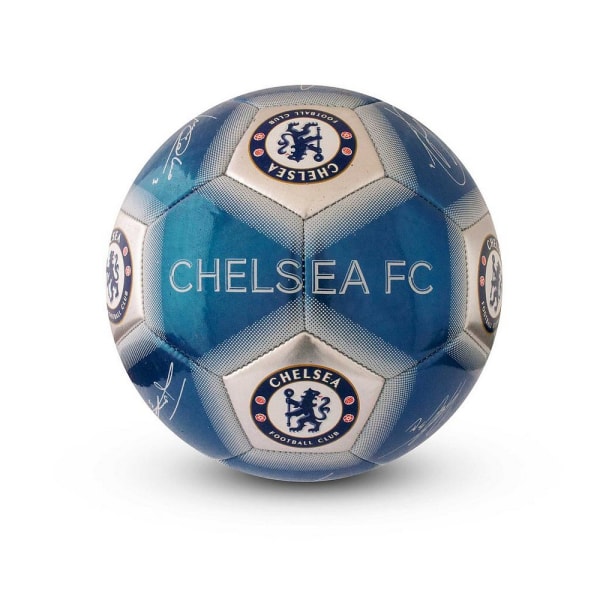 Chelsea FC Signature Metallic Football 5 Blå/Vit Blue/White 5