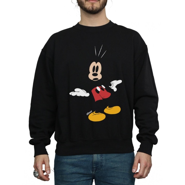 Disney Mickey Mouse Surprised Sweatshirt för män 3XL Svart Black 3XL
