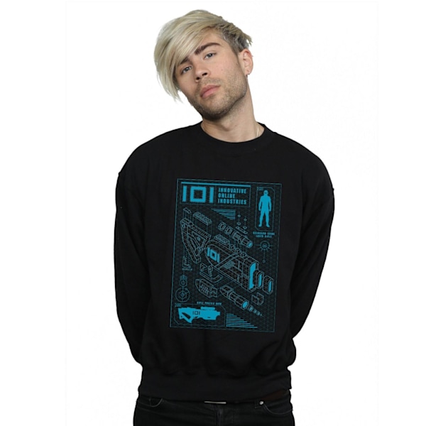 Ready Player One Mens IOI Laser Rifle Blueprint Sweatshirt 4XL Black 4XL