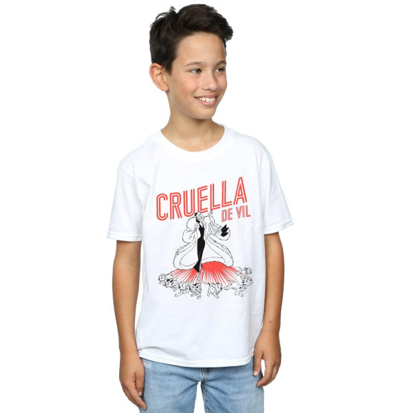 Disney Boys Cruella De Vil Dalmatiner T-shirt 12-13 år Vit White 12-13 Years
