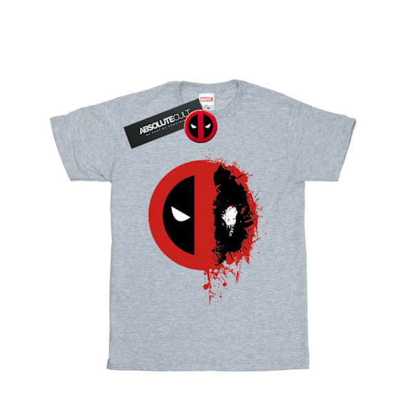 Marvel Deadpool Split Splat Logo T-shirt L Sports Grey Sports Grey L