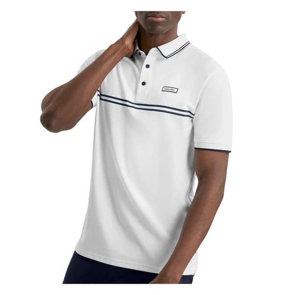 Calvin Klein Herr Performance Kortärmad Pikétröja S Vit White S