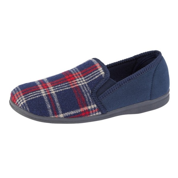 Sleepers Herr Jim Rutig Velours Tofflor 10 UK Marinblå Navy 10 UK