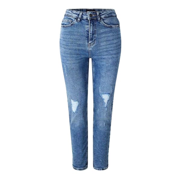 Pieces Dam/Dam Jeans Slim Distressed 28R Mellanblå Medium Blue 28R