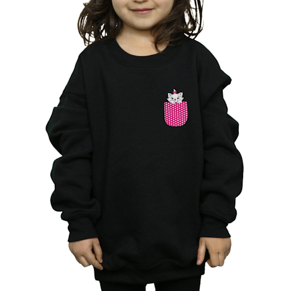 Disney Girls Aristocats Marie Brösttröja Sweatshirt 7-8 År Svart Black 7-8 Years