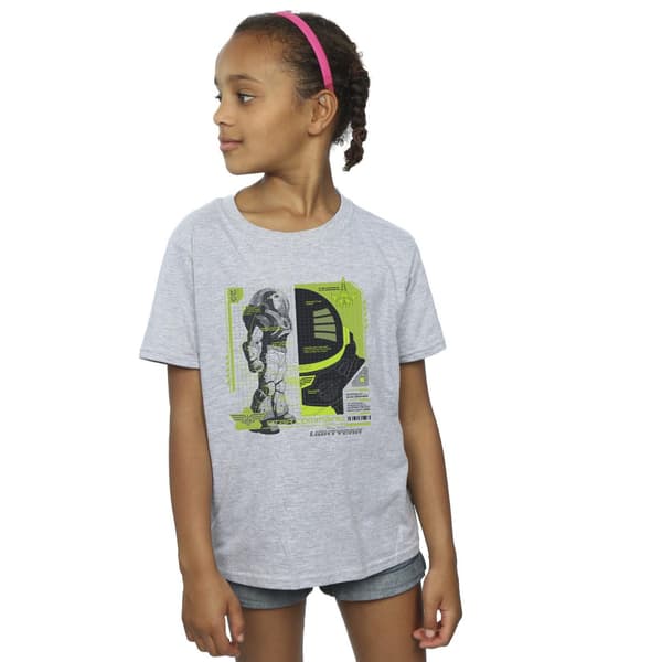 Disney Flickor Lightyear Buzz Tech Panel Bomulls T-shirt 3-4 år Sports Grey 3-4 Years