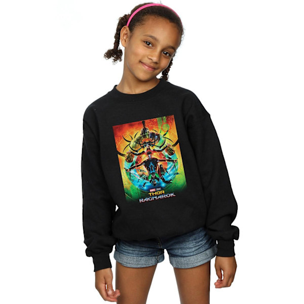 Marvel Studios Girls Thor Ragnarok Poster Sweatshirt 7-8 år Black 7-8 Years