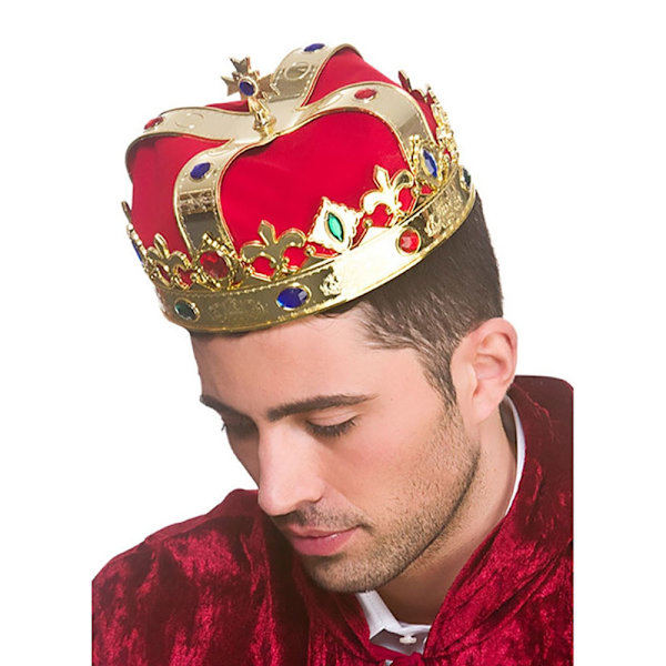 Bristol Novelty Unisex Faux Gem Kings Crown One Size Guld/Röd Gold/Red One Size