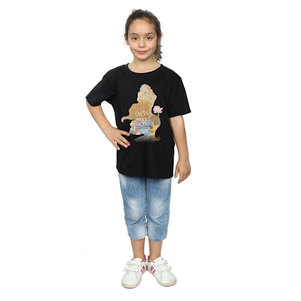 Beauty And The Beast Flickor Belle Silhuett Bomull T-shirt 5-6 Black 5-6 Years