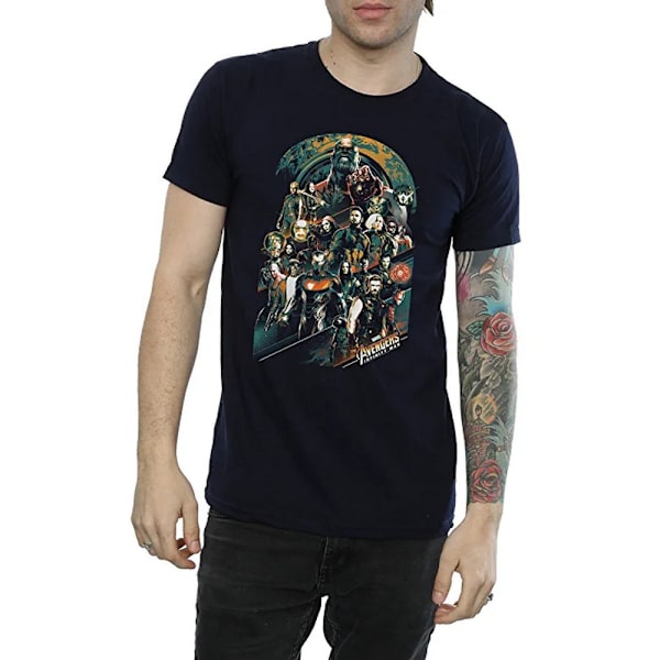 Avengers Infinity War Herrkaraktärer Bomull T-shirt S Marinblå Navy Blue S