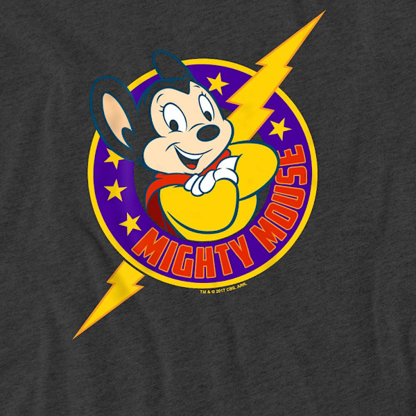 Mighty Mouse Unisex Vuxen Mighty Hero T-Shirt S Kolgrå Charcoal S