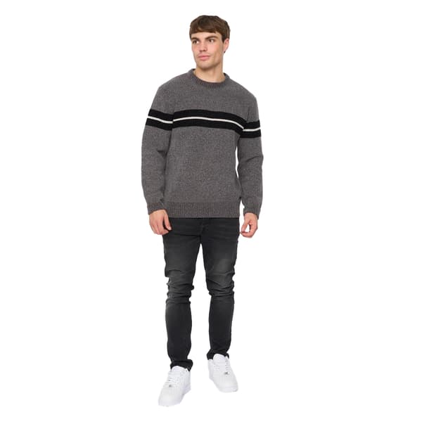 Crosshatch Herr Roundall Chenille Stickad Tröja XL Gråmelerad Grey Marl XL