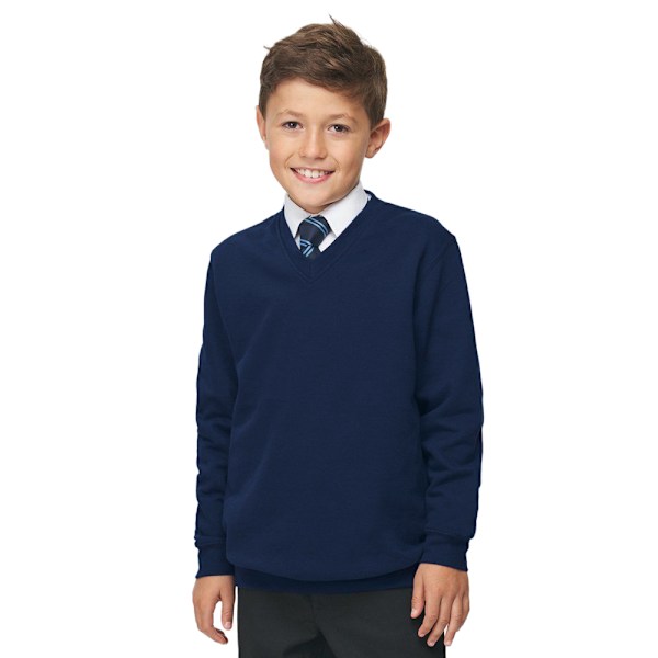AWDis Academy Barn/Barn Junior V-hals Skoltröja/Sweatshirt Navy 11-12 Years
