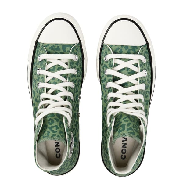 Converse Dam All Star Leopardmönstrad Canvas Platå H Green 4 UK