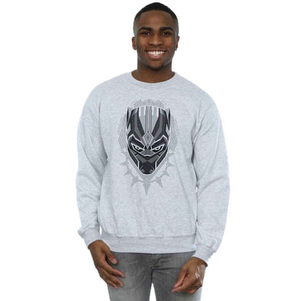 Marvel Herr Svart Panther Huvud Sweatshirt 3XL Sports Grå Sports Grey 3XL