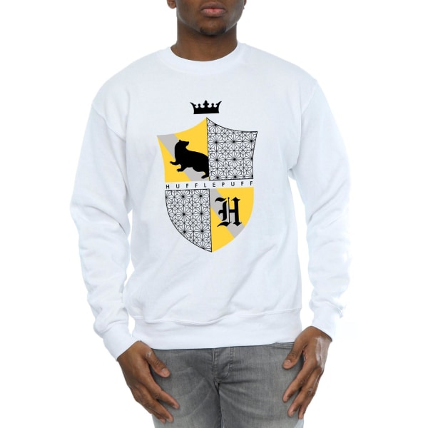 Harry Potter Hufflepuff Shield Sweatshirt för män, S, vit White S