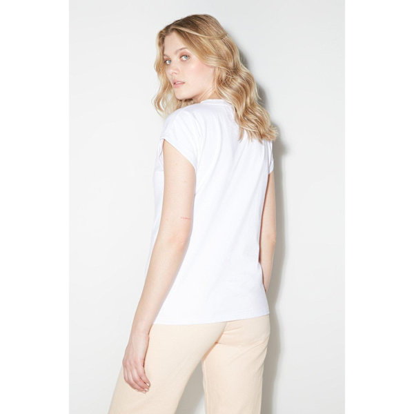 Dorothy Perkins Dam/Damer Bomull Rund Hals T-shirt 12 UK Vit White 12 UK