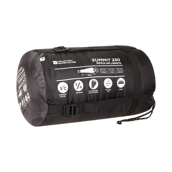 Mountain Warehouse Summit 250 Högerdragkedja Vinter Mumie Sovsäck Grey 215cm