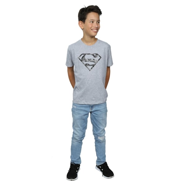 DC Comics Boys Superman Marble Logo T-Shirt 5-6 år Sports Grå Sports Grey 5-6 Years