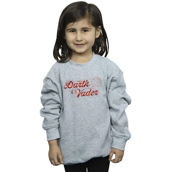 Star Wars Girls Obi-Wan Kenobi Darth Vader Ribbon Font Sweatshirt Sports Grey 9-11 Years