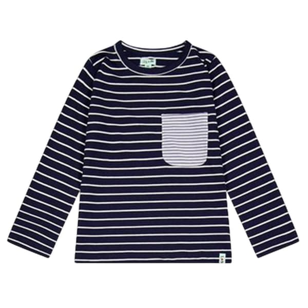 Lilly & Sid Barn/Barn Grävlingsränder Långärmad T-shirt Navy/Yellow 0-6 Months