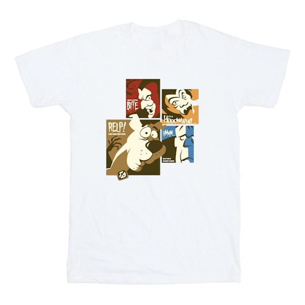 Scooby Doo Herr T-shirt med Rutor och Ansikten i Bomull Stl M Vit White M