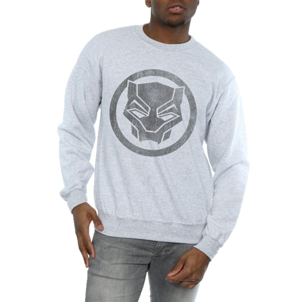 Marvel Herr Svart Panter Distressed Icon Sweatshirt L Sports G Sports Grey L
