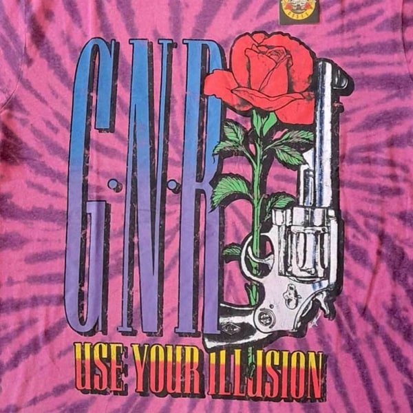 Guns N Roses Barn/barn Använd din Illusion Pistol T-shirt 7- Purple 7-8 Years