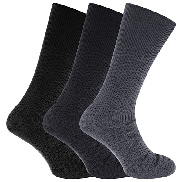 Stora Diabetessockor utan Resår för Män (3 Par) UK 6-11 EURO Shades Of Blue UK 6-11 EURO 39-45