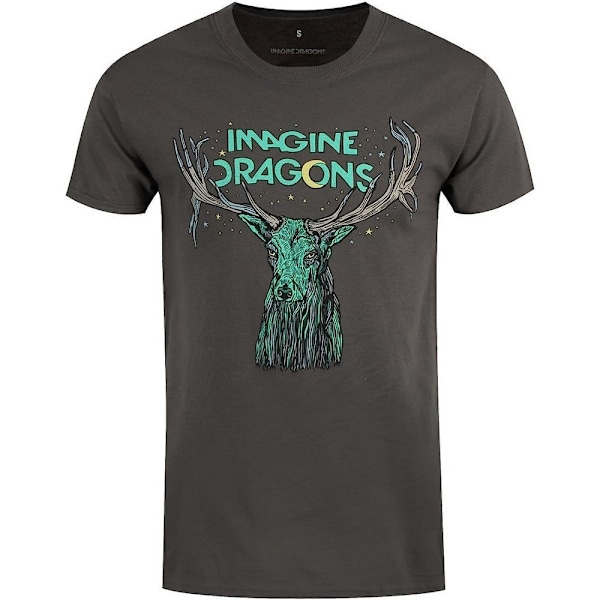 Imagine Dragons Unisex Vuxen Elk in Stars T-Shirt S Charcoal Grå Charcoal Grey S