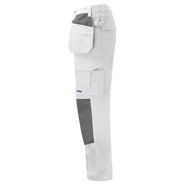 Projob Herr 5530 Kontrastpanel Cargo Byxor 42R Vit/Svart White/Black 42R