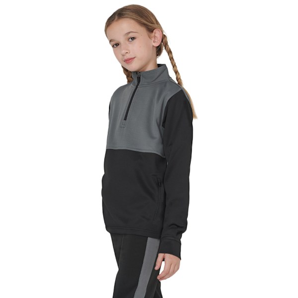 Finden & Hales Barn/Barn Quarter Zip Träningsjacka 11-12 År Black/Gunmetal Grey 11-12 Years