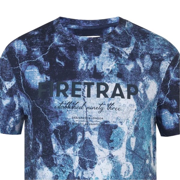 Firetrap Herr Sub Skulls T-shirt S Marinblå Navy S