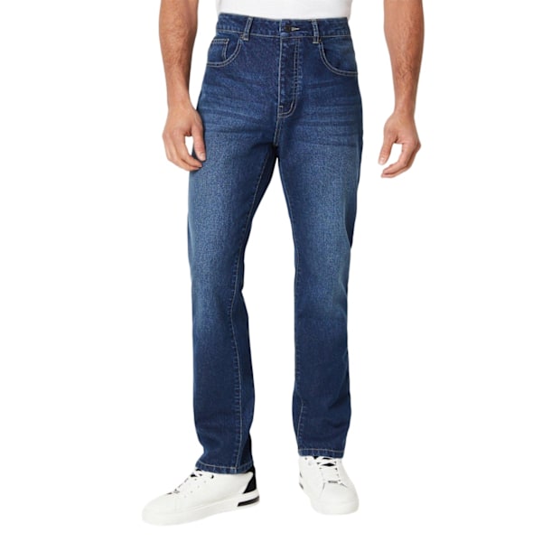 Maine Herr Plain Straight Jeans 36S Mörkblå Dark Blue 36S